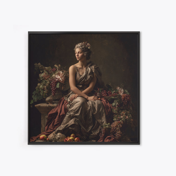 Classical Portrait with Dignified Lighting Framed Canvas Print, Traditional Art, Digital Art, Living Room Decor, Classic, TRA-1x1-8