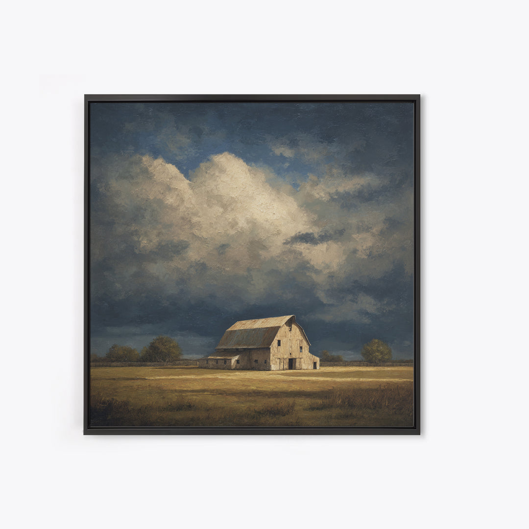 Barn and Farmland Canvas Print, Traditional Art, Fine Art Print, Living Room Decor, Fine Art, Classic, Wall Decor, Painting, TRA-1x1-95