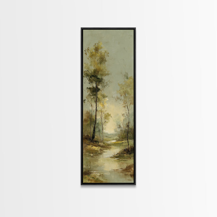 Autumn Forest Road Canvas Print, Traditional Art, Indian Art, Living Room Decor, Oil Painting, Classic, Textured Painting, TRA-1x3-100