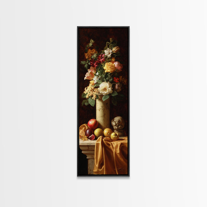 Formal Floral Still Life Canvas Print, Traditional Art, Gallery Decor, Living Room Decor, Fine Art, Classic, Wall Art, TRA-1x3-14