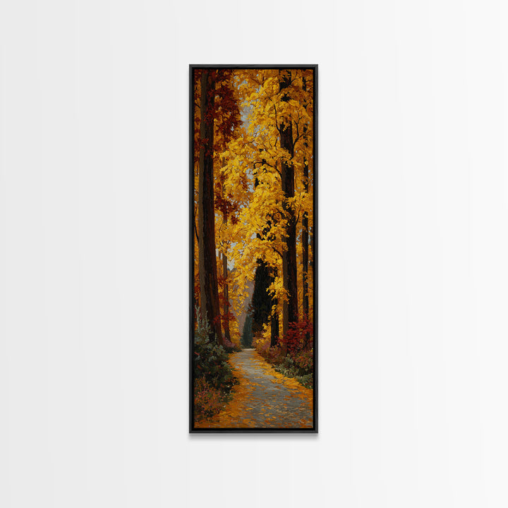 Autumn Forest Road Canvas Print, Traditional Art, Wall Decor, Living Room Decor, Classic, Art Commissions, Japanese Art, TRA-1x3-28