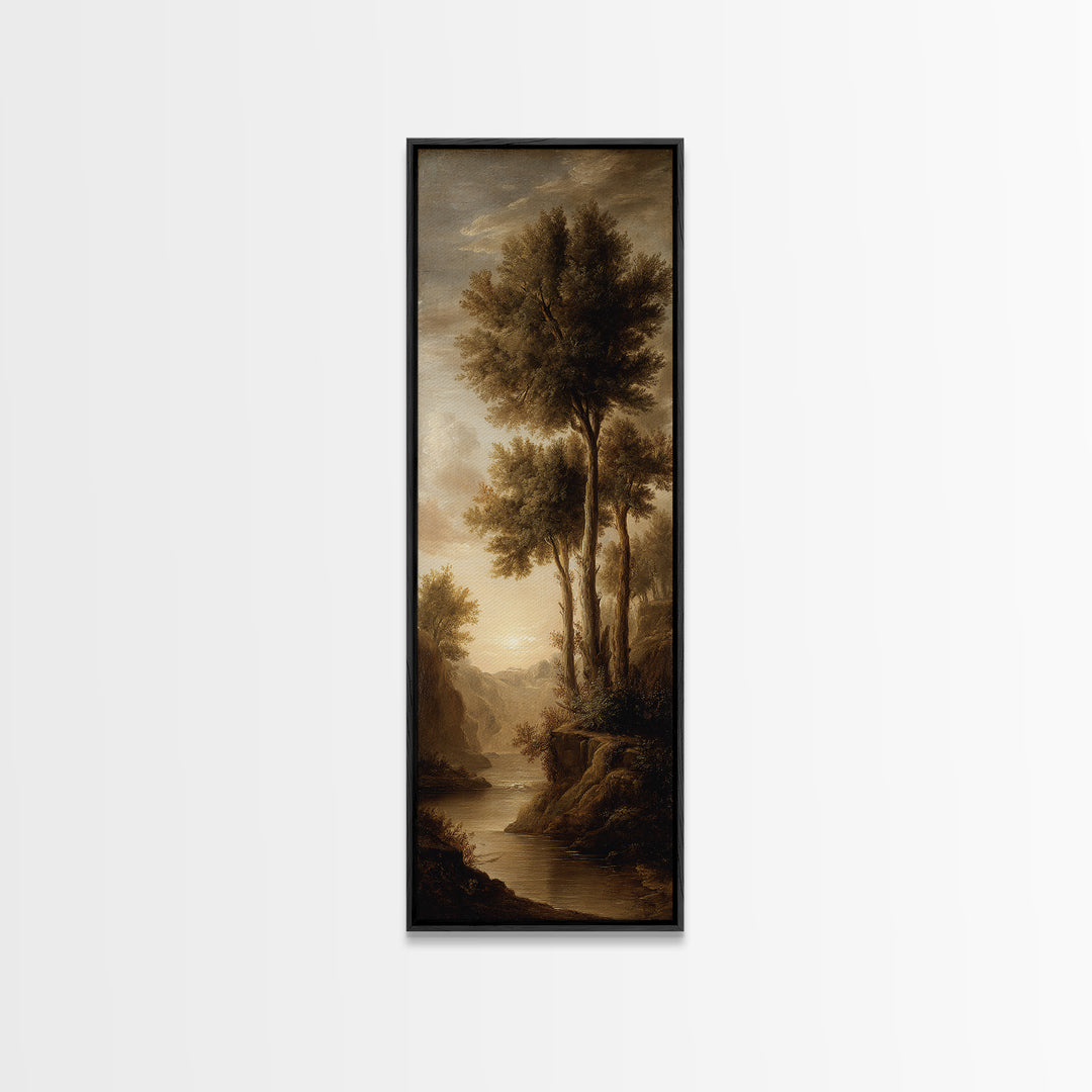 Classic Oil Painted Landscape Canvas Print, Traditional Art, Minimalist Decor, Living Room Decor, Oil Painting, Classic, TRA-1x3-37