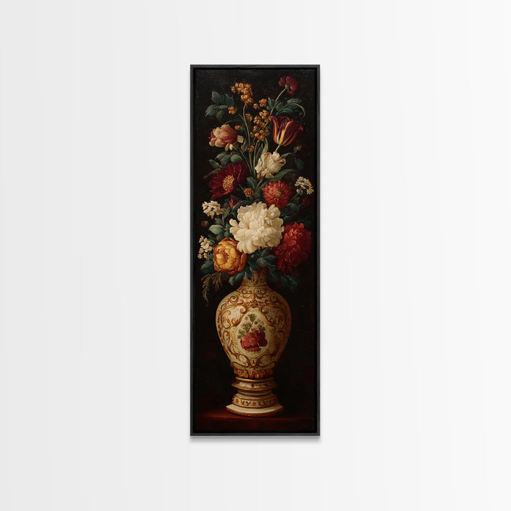 Formal Floral Still Life Canvas Print, Traditional Art, Gallery Decor, Living Room Decor, Fine Art, Classic, Wall Art, TRA-1x3-38