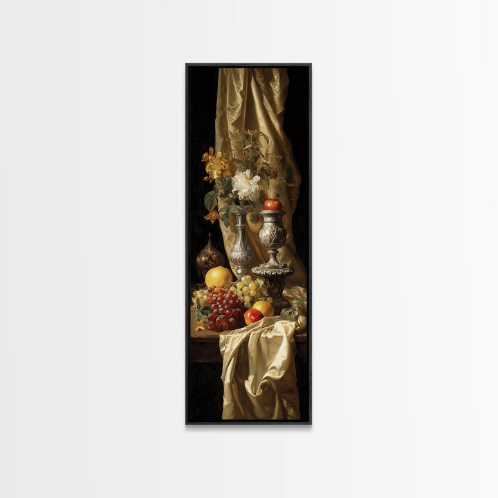 Dutch Fruit and Silver Goblet Still Life Canvas Print, Traditional Art, Japanese Decor, Living Room Decor, Fine Art, Classic, TRA-1x3-88