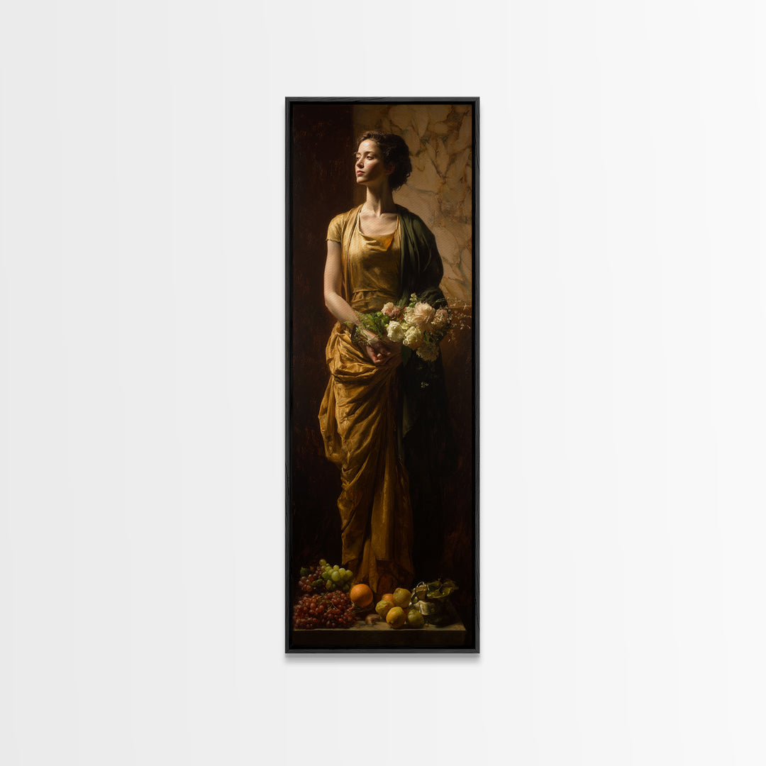 Classical Portrait with Dignified Lighting Framed Canvas Print, Traditional Art, Indian Decor, Living Room Decor, Classic, TRA-1x3-92