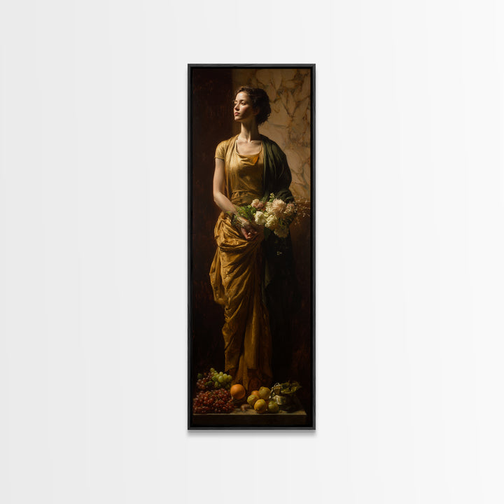 Classical Portrait with Dignified Lighting Framed Canvas Print, Traditional Art, Indian Decor, Living Room Decor, Classic, TRA-1x3-92