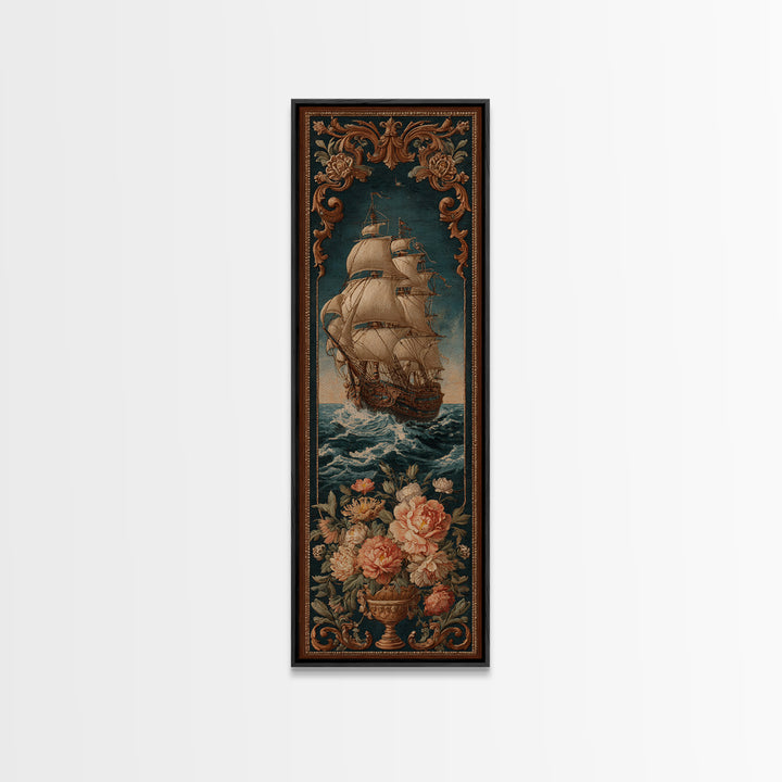 Ship at Sea Canvas Print, Traditional Art, Textured Painting, Living Room Decor, Fine Art, Classic, Art Commission, Boho, TRA-1x3-98