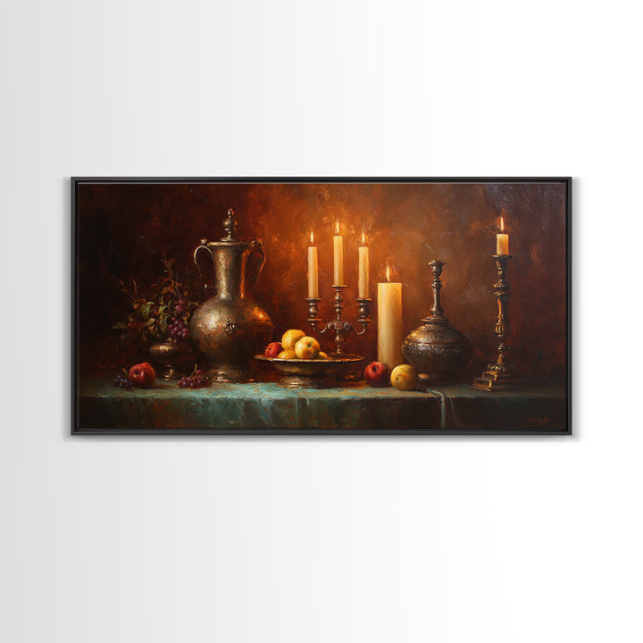Classical Portrait with Dignified Lighting Canvas Print, Traditional Art, Living Room Decor, Fine Art, Classic, Dark Art, TRA-2x1-76