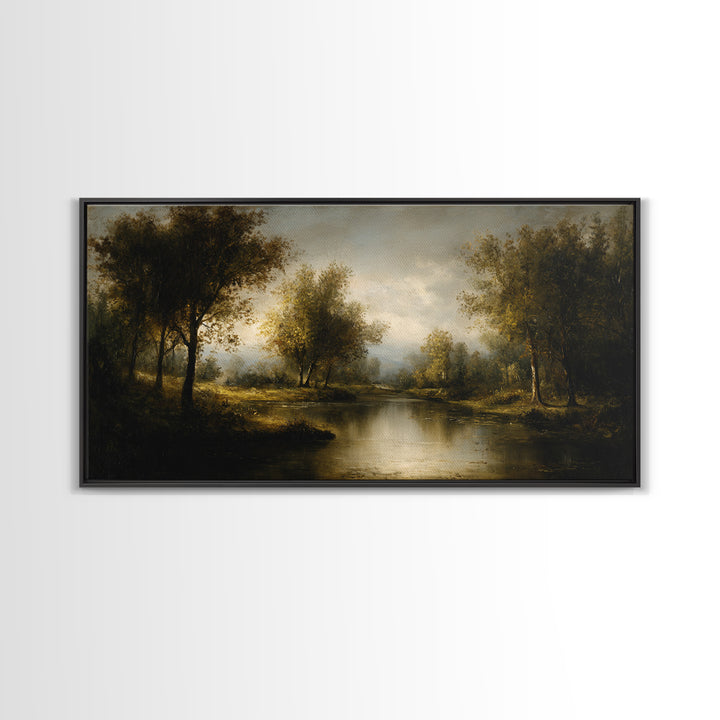 Classic Oil Painted Landscape Canvas Print, Traditional Art, Japanese Art, Living Room Decor, Fine Art, Classic, Gallery Decor, TRA-2x1-93