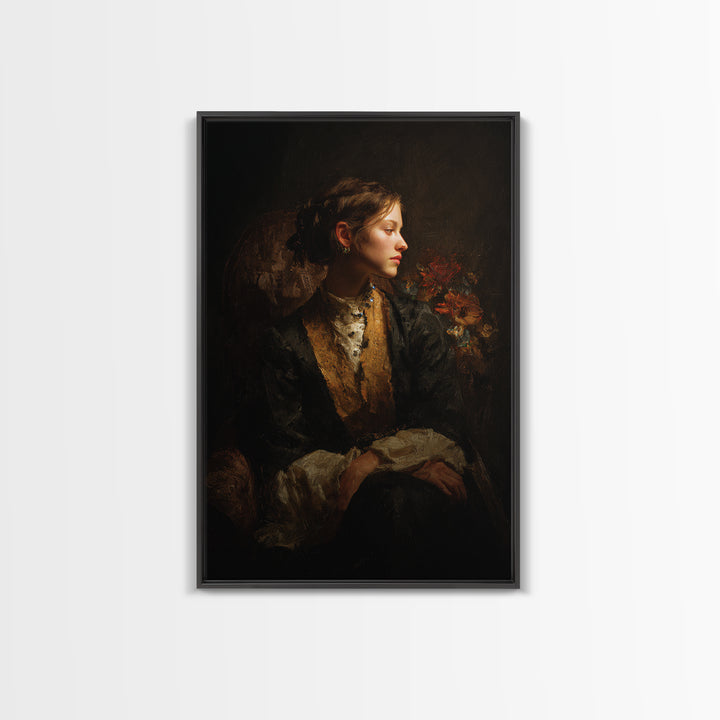Classical Portrait with Dignified Lighting Canvas Print, Traditional Art, Gallery Decor, Living Room Decor, Fine Art, Classic, TRA-2x3-16