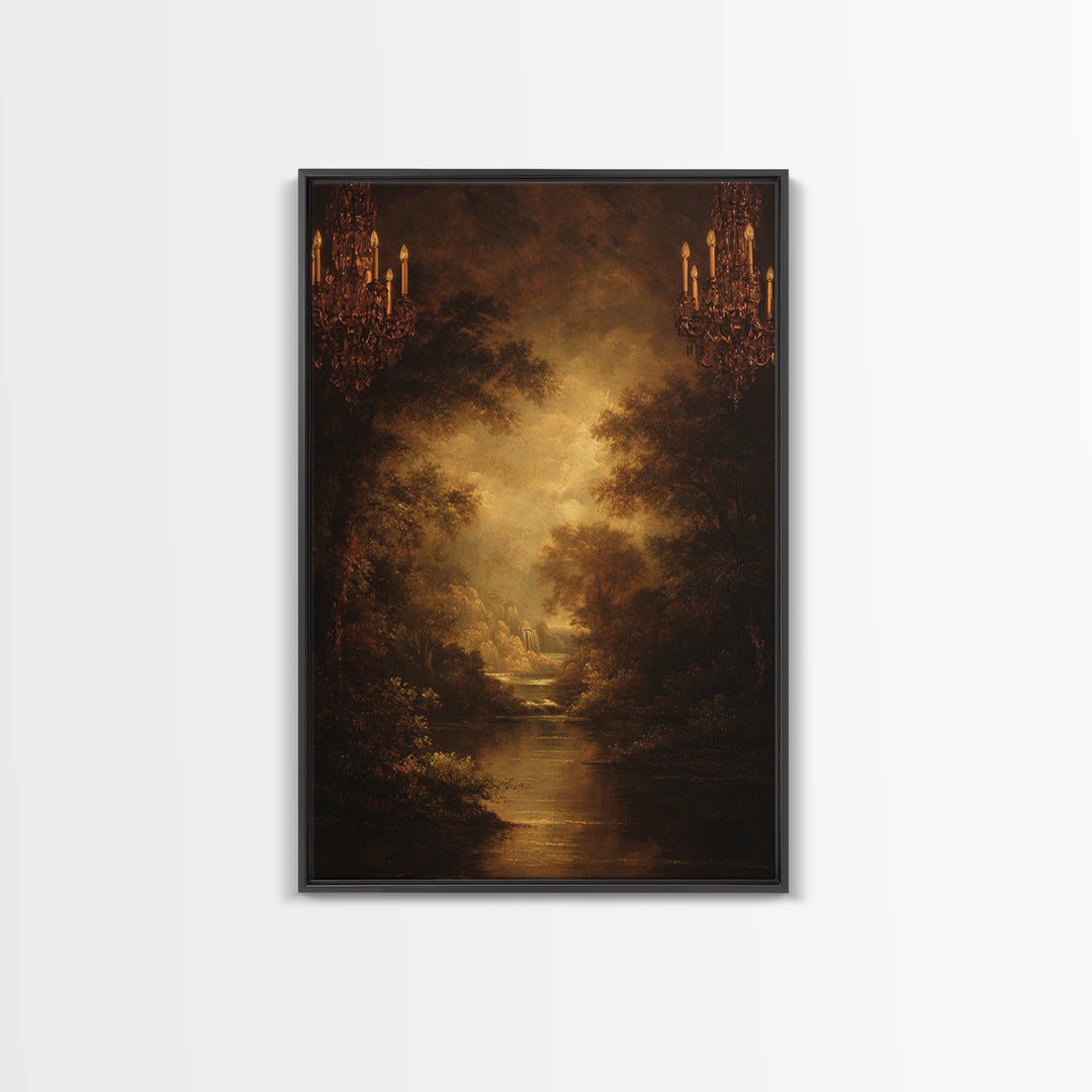 Classic Oil Painted Landscape Framed Canvas Print, Traditional Art, Printable Art, Living Room Decor, Watercolor Art, Classic, TRA-2x3-33