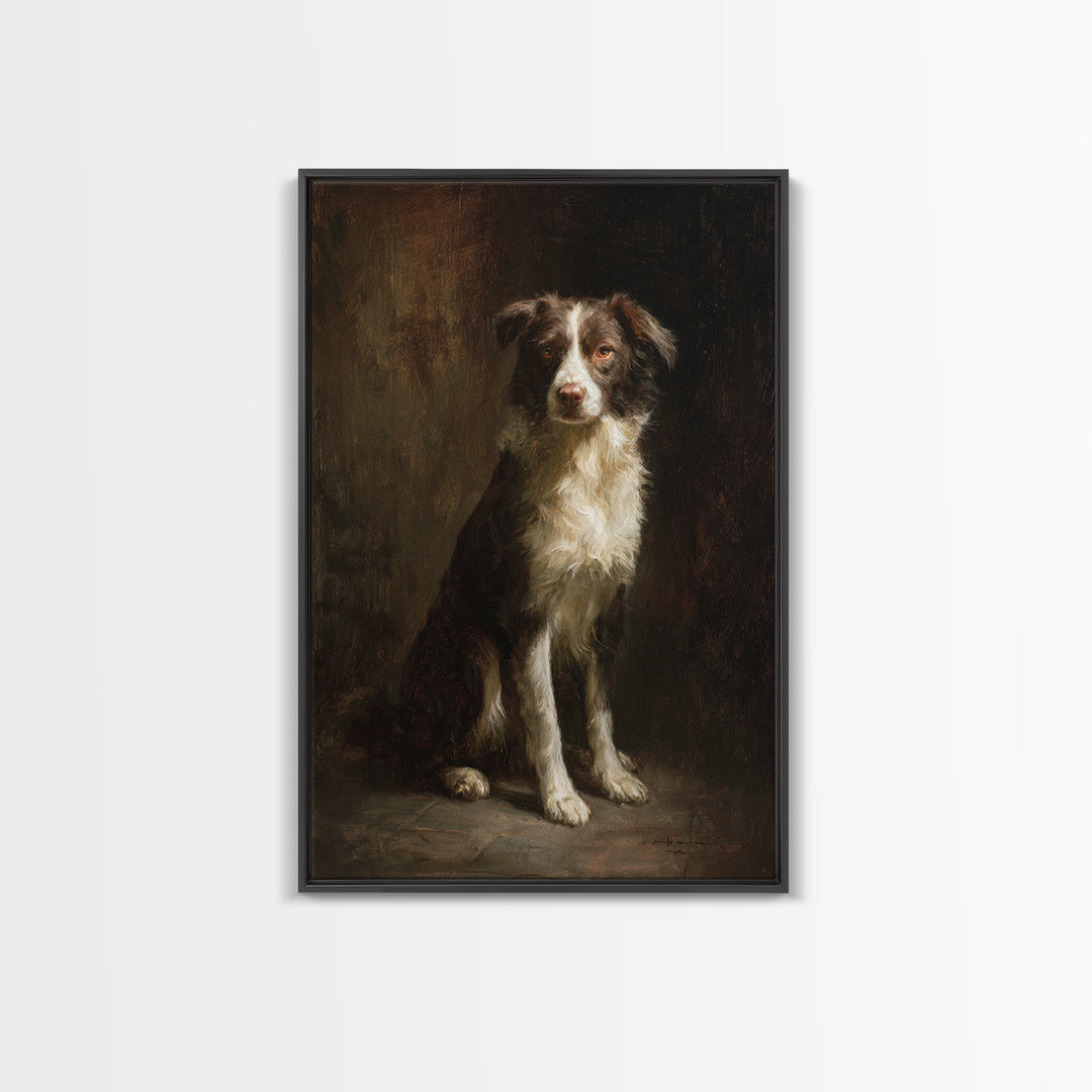 Hunting Dog Portrait Framed Canvas Print, Traditional Art, Art Commissions, Living Room Decor, Classic, Pokemon Poster, TRA-2x3-68