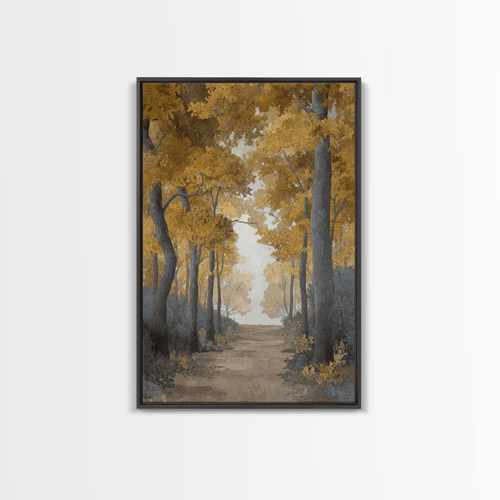 Pastoral Countryside with Cows in Field Framed Canvas Print, Traditional Art, Indian Art, Living Room Decor, Fine Art, Classic, TRA-2x3-87