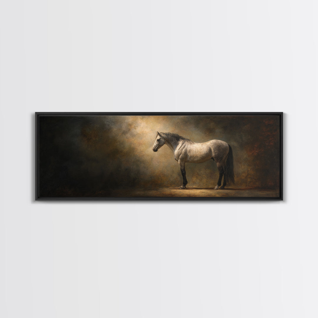 Realistic Horse Portrait Canvas Print, Traditional Art, Luxury Decor, Living Room Decor, Fine Art, Classic, Art Print, TRA-3x1-19