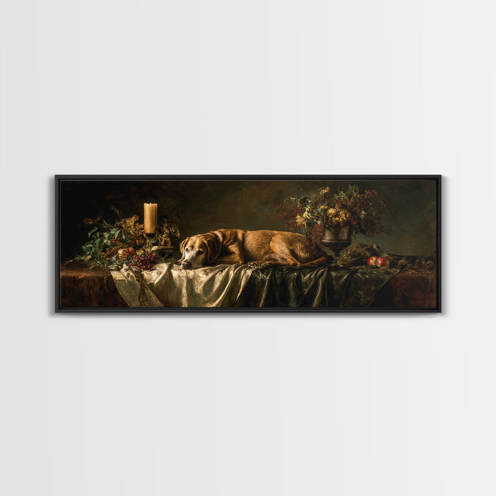 Hunting Dog Portrait Canvas Print, Traditional Art, Indian Wall Art, Living Room Decor, Fine Art, Classic, Boho Decor, TRA-3x1-4