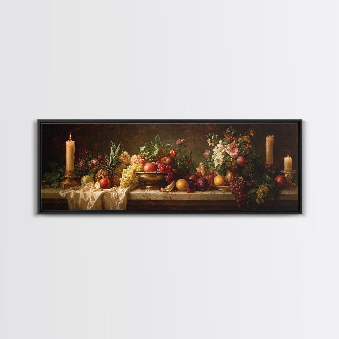 Classical Portrait with Dignified Lighting Canvas Print, Traditional Art, Textured Painting, Living Room Decor, Classic, TRA-3x1-48