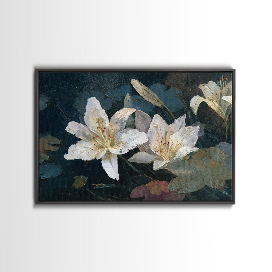 Botanical Watercolor Study of Roses Framed Canvas Print, Traditional Art, Art Commissions, Living Room Decor, Oil Painting, TRA-3x2-10