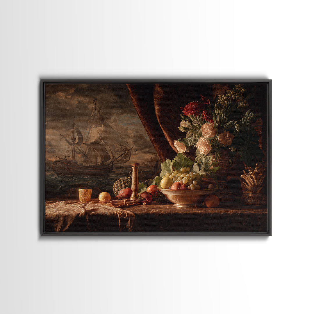Ship at Sea Canvas Print, Traditional Art, Canvas Print, Living Room Decor, Fine Art, Classic, Neutral Decor, Modern Decor, TRA-3x2-66