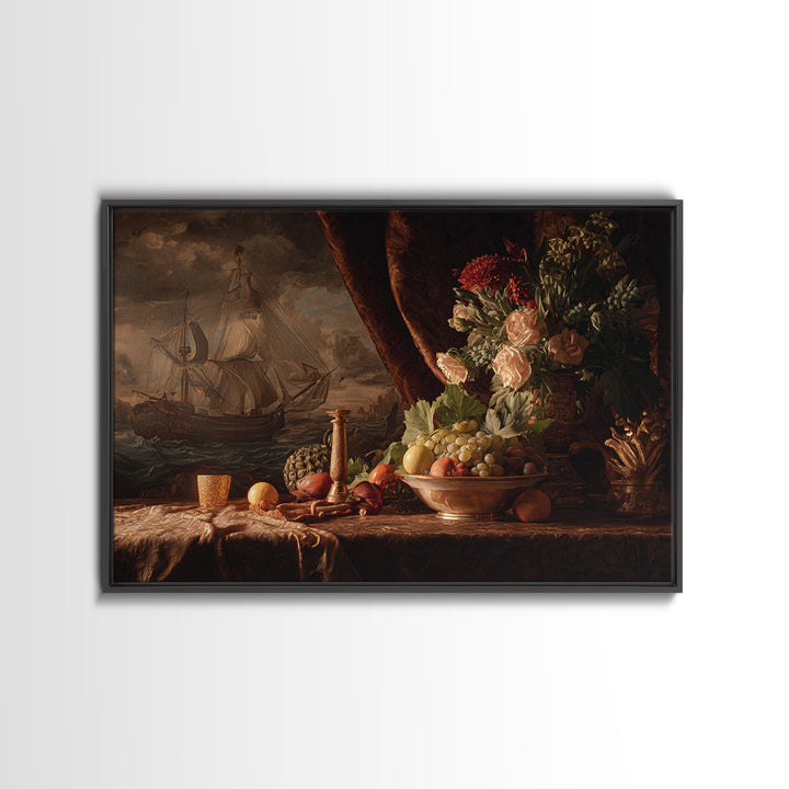 Ship at Sea Canvas Print, Traditional Art, Canvas Print, Living Room Decor, Fine Art, Classic, Neutral Decor, Modern Decor, TRA-3x2-66