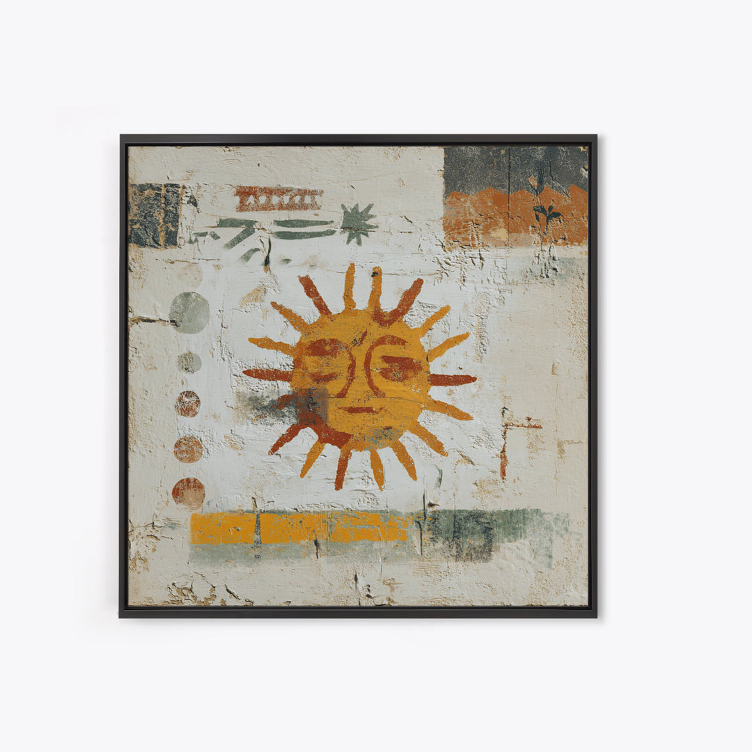 Tribal Sun Symbol Canvas Print, Tribal Art, Black and White Art, Living Room Decor, Fine Art, Tribal, Fine Art Print, TRI-1x1-35