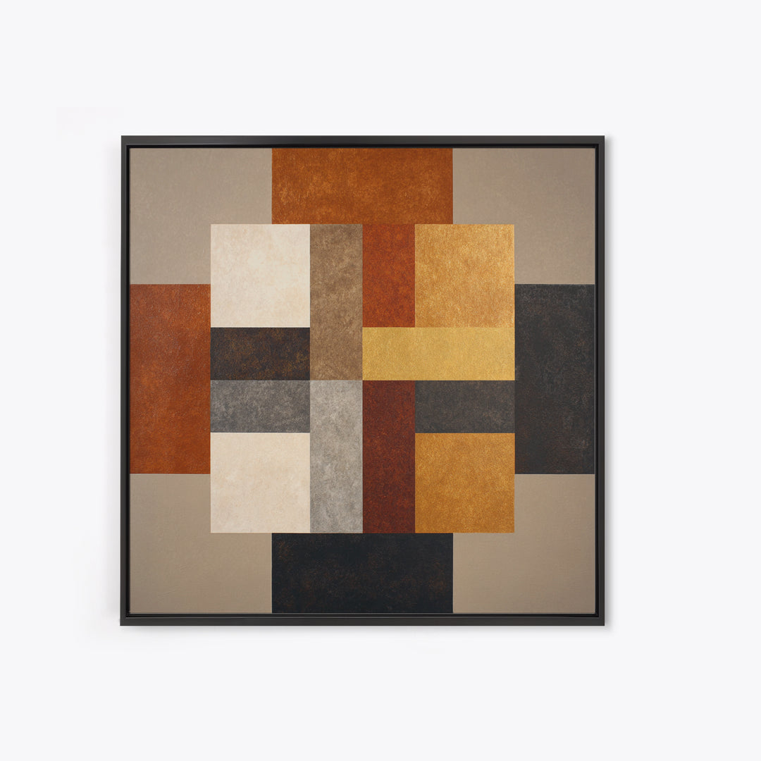 Earth Tone Geometric Pattern by Woven Cloth Canvas Print, Tribal Art, Neutral Decor, Living Room Decor, Abstract Art, Tribal, TRI-1x1-50