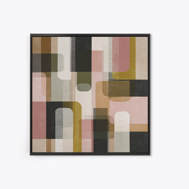 Earth Tone Geometric Pattern by Woven Cloth Framed Canvas Print, Tribal Art, Art Print, Living Room Decor, Abstract Art, Tribal, TRI-1x1-74