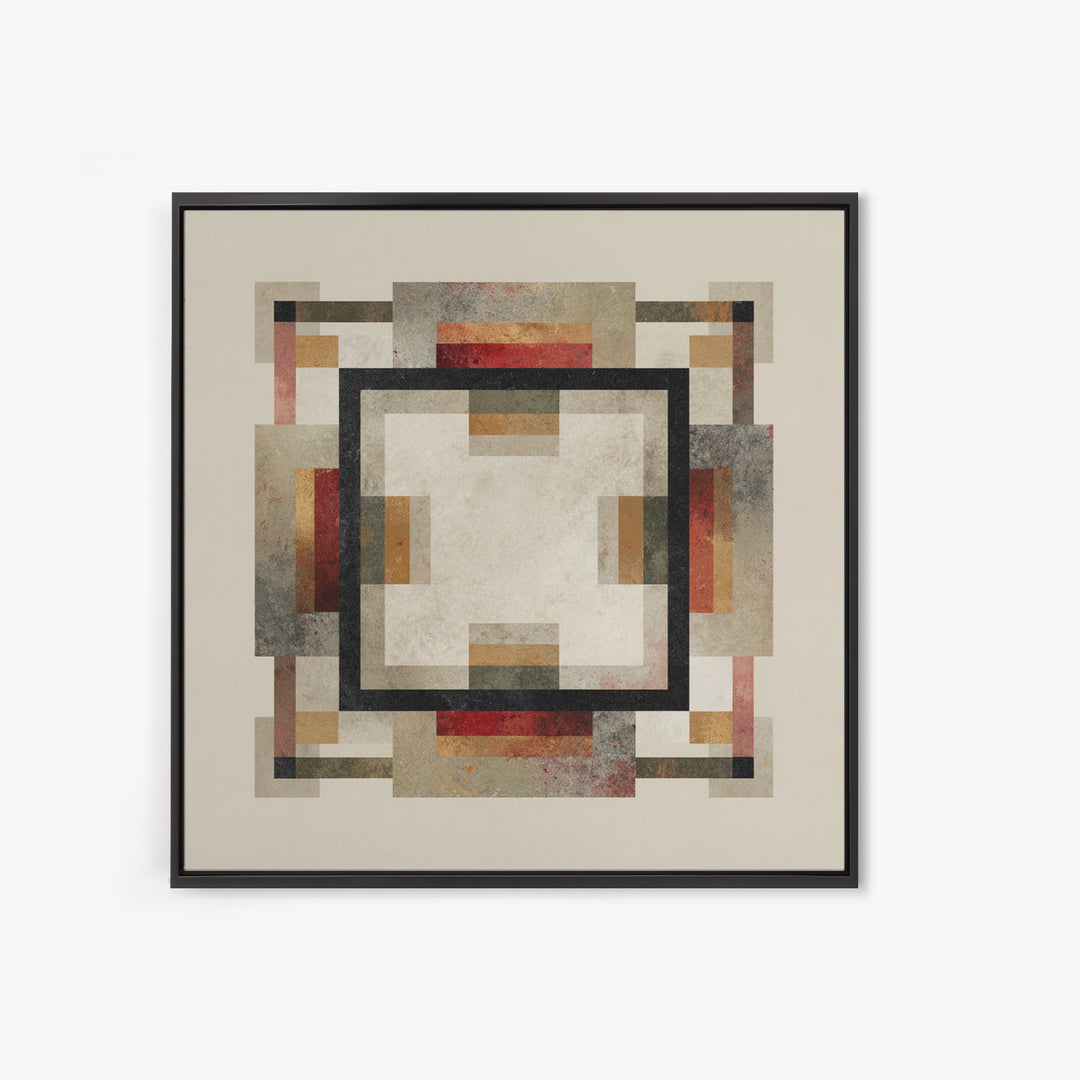 Geometric Border Design by Global Textiles Canvas Print, Tribal Art, Minimalist Decor, Living Room Decor, Fine Art, Tribal, TRI-1x1-92
