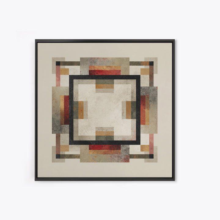 Geometric Border Design by Global Textiles Canvas Print, Tribal Art, Minimalist Decor, Living Room Decor, Fine Art, Tribal, TRI-1x1-92