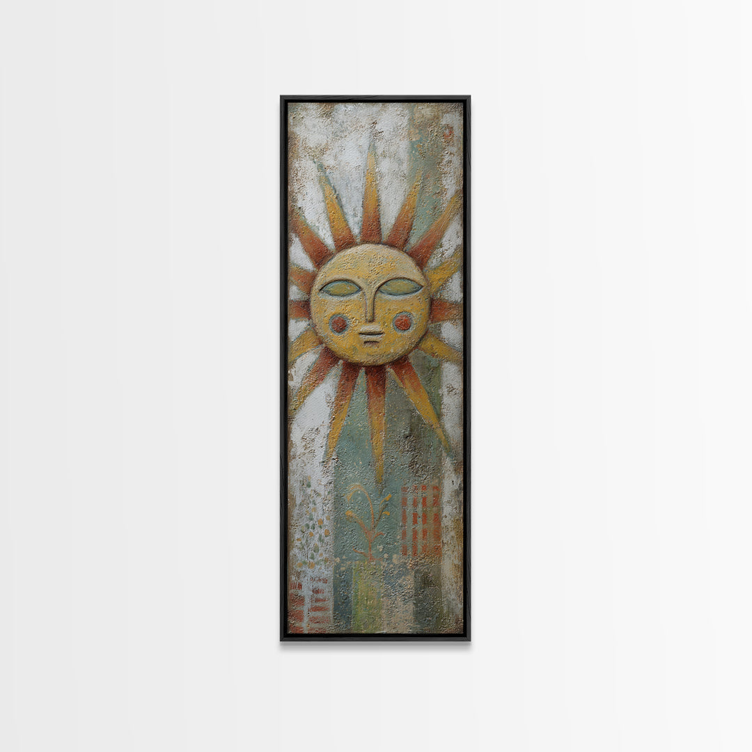 Tribal Sun Symbol Canvas Print, Tribal Art, Southwestern Decor, Living Room Decor, Fine Art, Tribal, Luxury Decor, Art Print, TRI-1x3-23