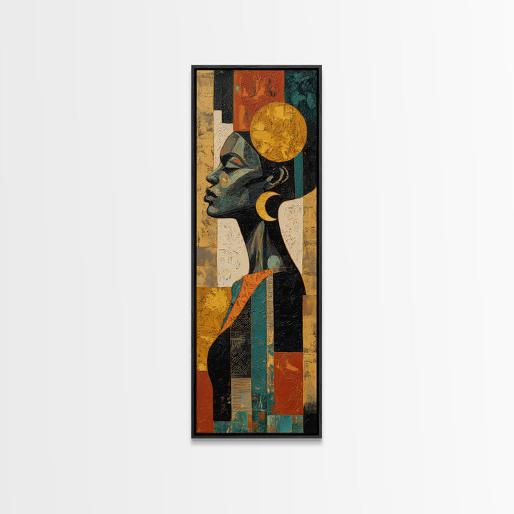 Mud Cloth Black and Cream Pattern Canvas Print, Tribal Art, Ethnic Art, Living Room Decor, Fine Art, Tribal, Contemporary Art, TRI-1x3-43