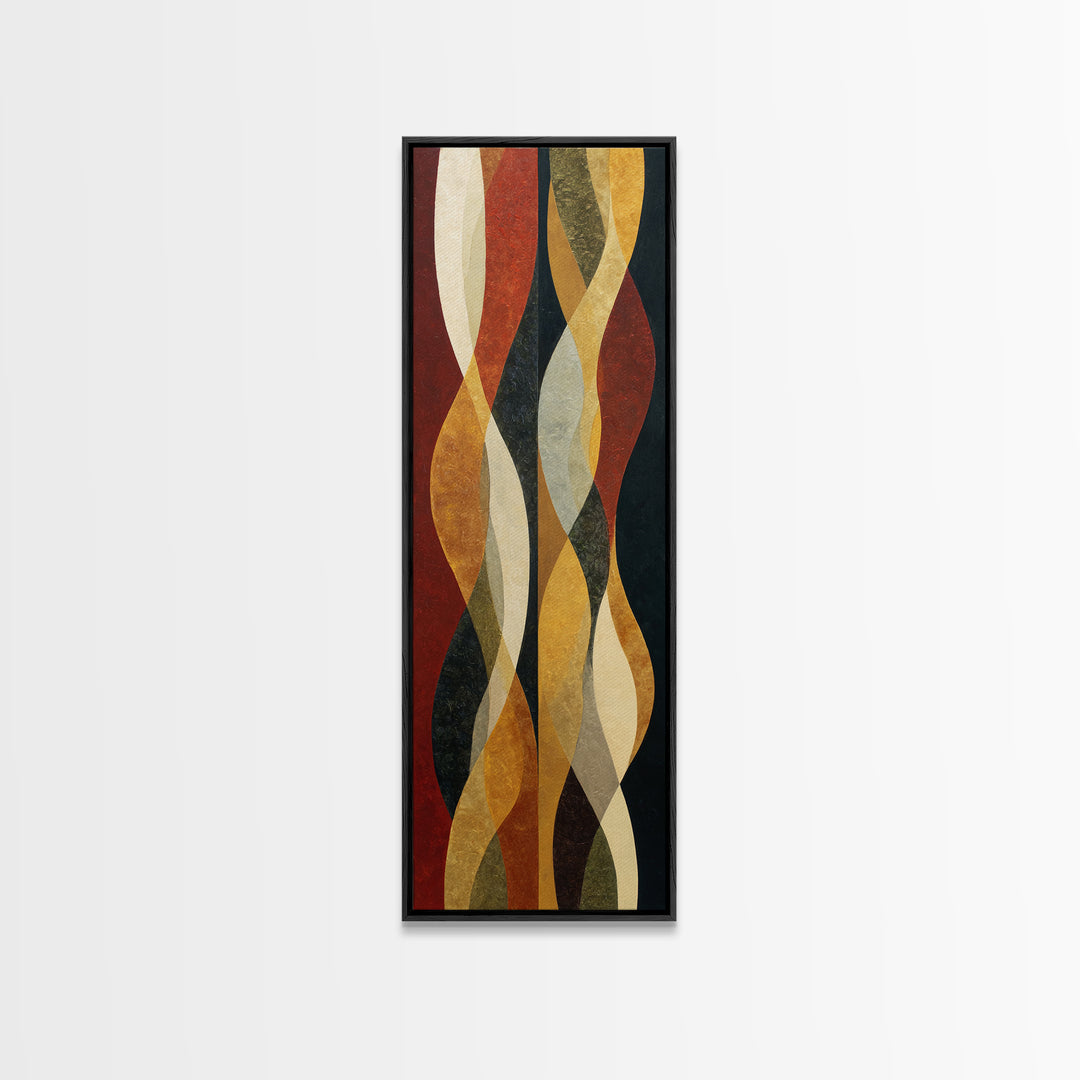 Abstract Drum Circle Suggested Through Repeated Forms Framed Canvas Print, Tribal Art, Wall Art, Living Room Decor, TRI-1x3-66