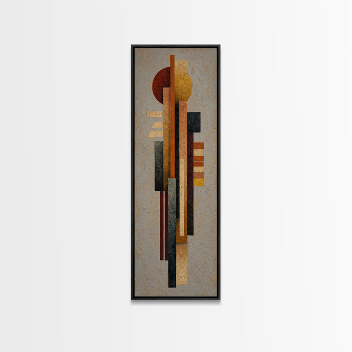 Eagle Totem with Feathers and Geometric Shapes Canvas Print, Tribal Art, Ethnic Art, Living Room Decor, Abstract Art, Tribal, TRI-1x3-72