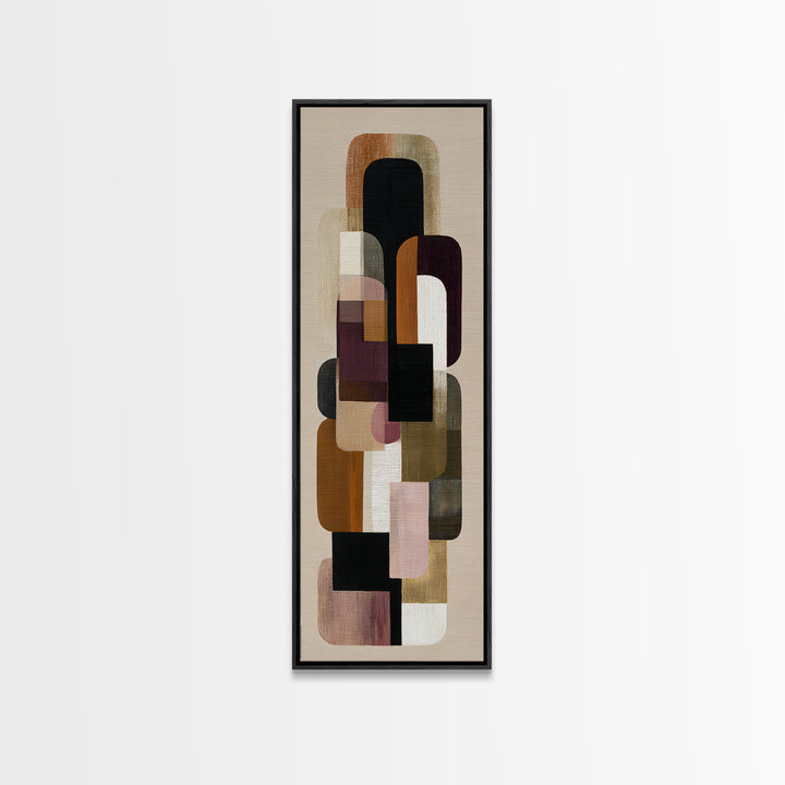 Woven Basket Pattern Enlarged as Modern Art Framed Canvas Print, Tribal Art, Room Decor, Living Room Decor, Fine Art, Tribal, TRI-1x3-74
