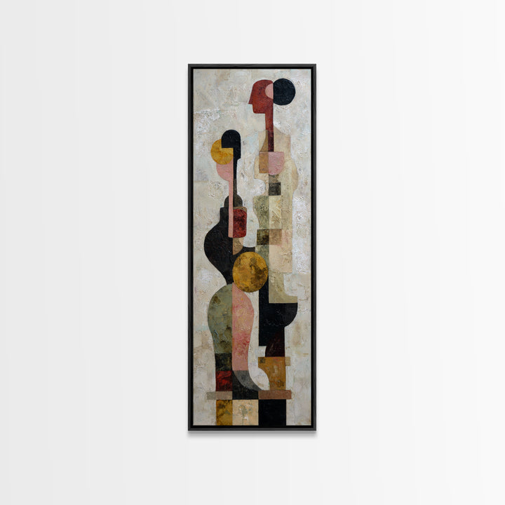 Abstract Family Figures Framed Canvas Print, Tribal Art, Room Decor, Living Room Decor, Fine Art, Tribal, Abstract Wall Art, TRI-1x3-83