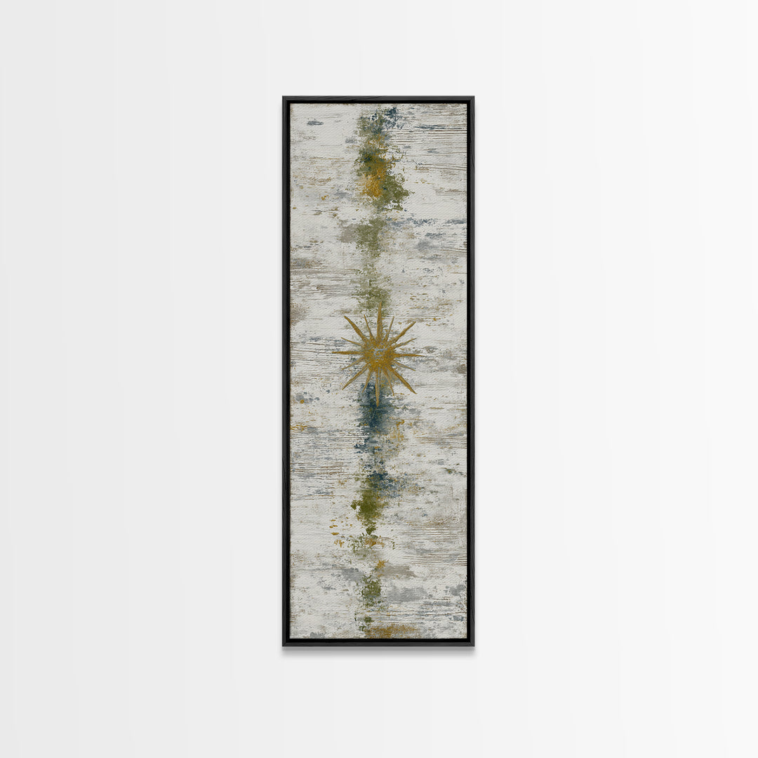 Tribal Sun Symbol Canvas Print, Tribal Art, Original Painting, Living Room Decor, Tribal, Canvas Painting, Native American Art, TRI-1x3-95