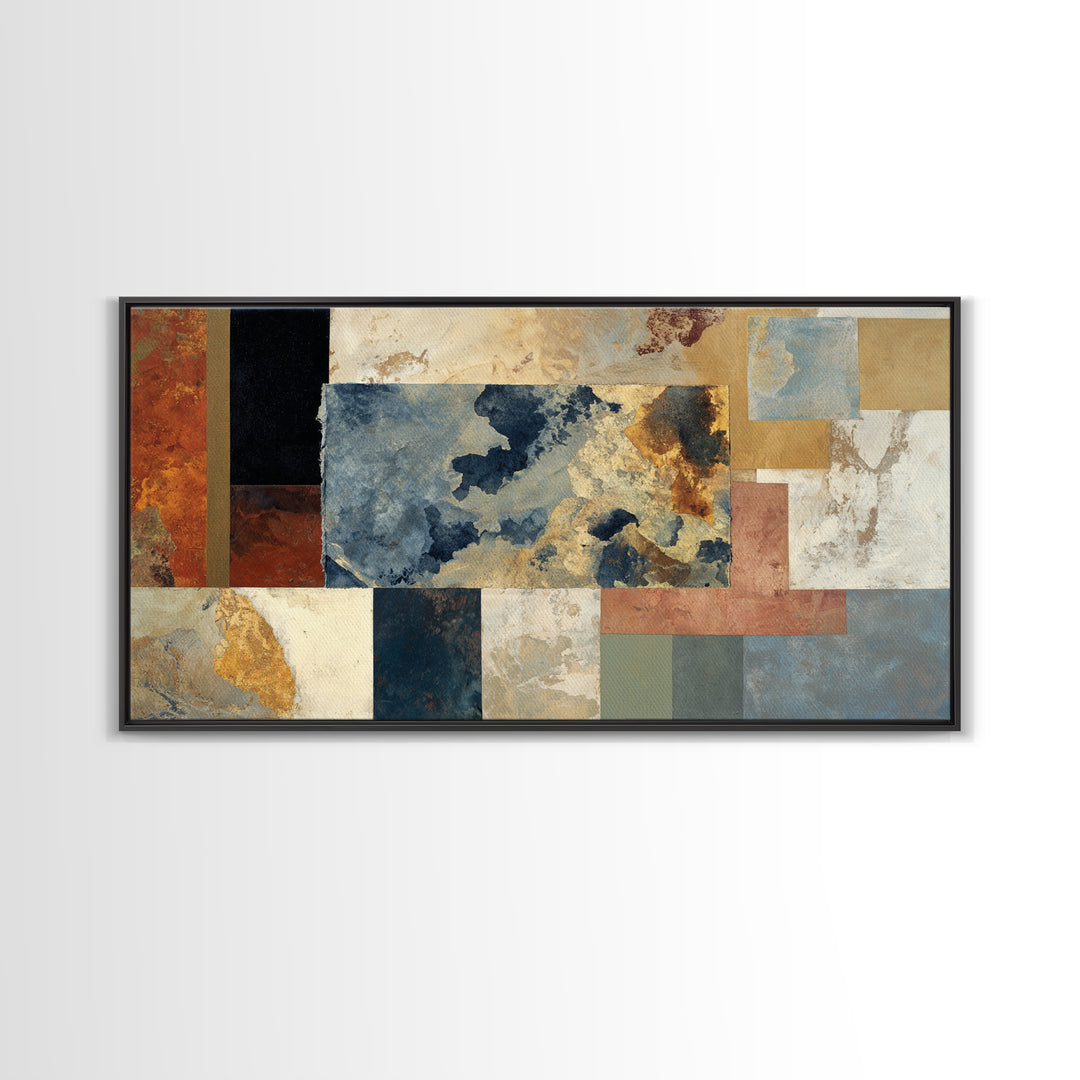 Indigo Textile Design Canvas Print, Tribal Art, Luxury Decor, Living Room Decor, Tribal, Abstract Art, Abstract Wall Art, TRI-2x1-4