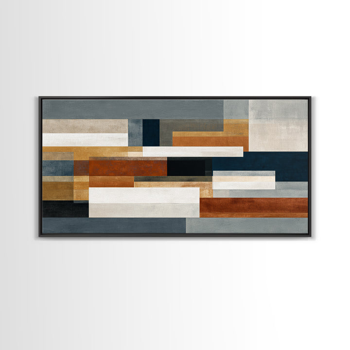 Earth Tone Geometric Pattern by Woven Cloth Canvas Print, Tribal Art, Abstract Painting, Living Room Decor, Fine Art, Tribal, TRI-2x1-70