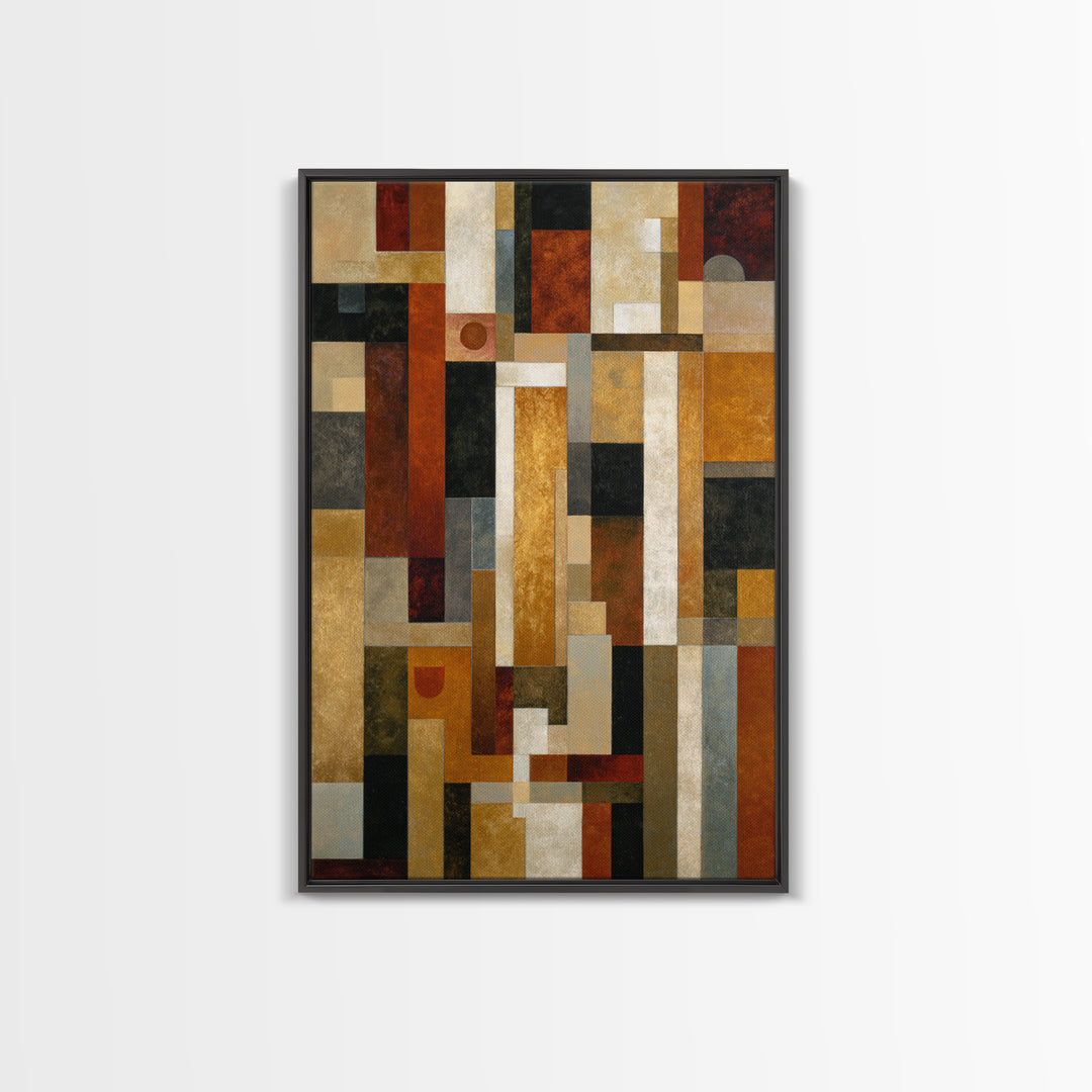 Geometric Border Design by Global Textiles Framed Canvas Print, Tribal Art, Gallery Wall Art, Living Room Decor, Tribal, TRI-2x3-100