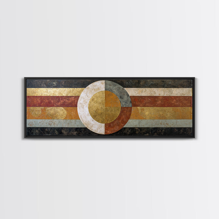 Geometric Border Design by Global Textiles Framed Canvas Print, Tribal Art, Abstract Art, Living Room Decor, Fine Art, Tribal, TRI-3x1-84