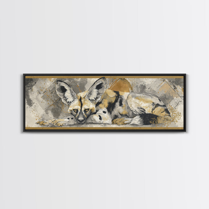 Stylized Animal Totem Canvas Print, Tribal Art, Abstract Wall Art, Living Room Decor, Oil Painting, Tribal, Black and White Art, TRI-3x1-92