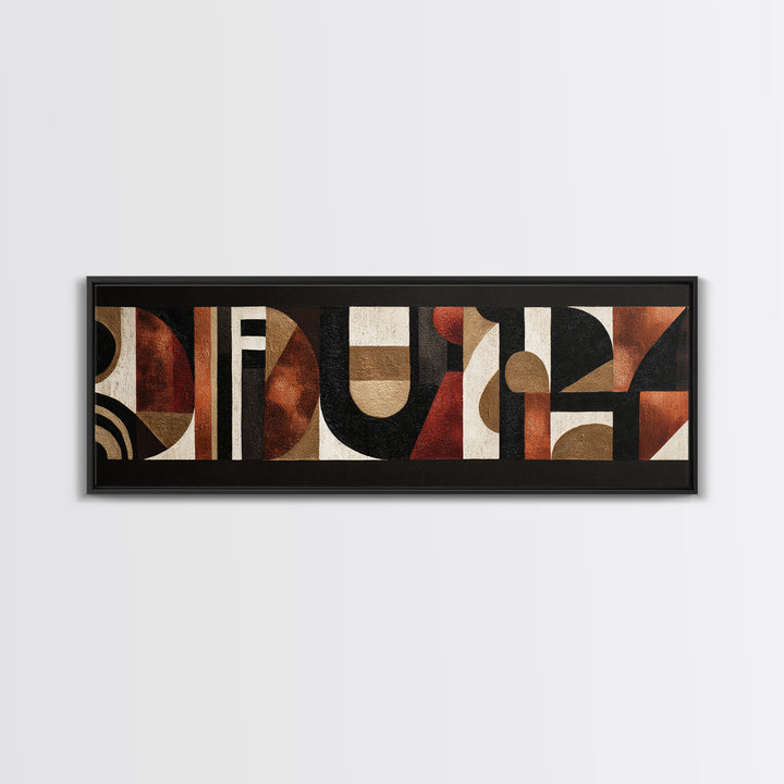 Mud Cloth Black and Cream Pattern Canvas Print, Tribal Art, Canvas Painting, Living Room Decor, Oil Painting, Tribal, TRI-3x1-95