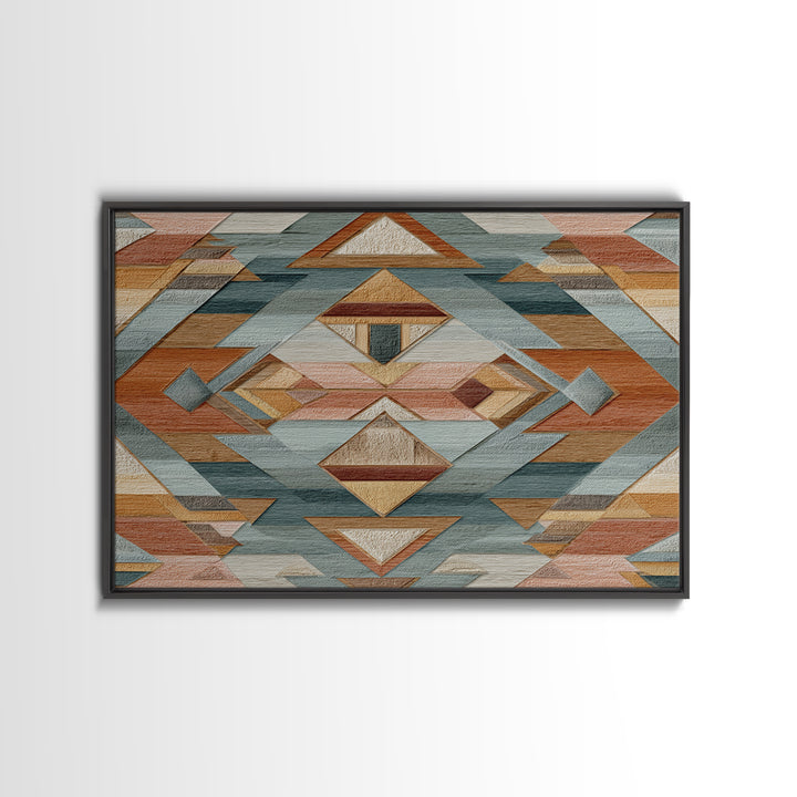 Desert Rhythm Pattern Framed Canvas Print, Tribal Art, Gallery Wall Art, Living Room Decor, Fine Art, Tribal, Minimalist Decor, TRI-3x2-2