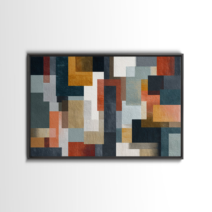 Earth Tone Geometric Pattern by Woven Cloth Canvas Print, Tribal Art, Minimalist Decor, Living Room Decor, Fine Art, Tribal, TRI-3x2-30