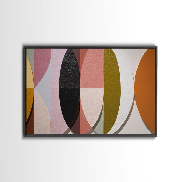 Eagle Totem with Feathers and Geometric Shapes Framed Canvas Print, Tribal Art, Room Decor, Living Room Decor, Abstract Art, TRI-3x2-40