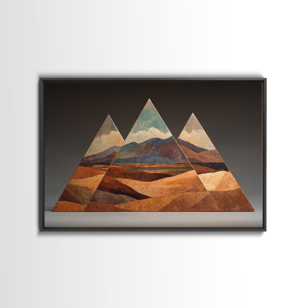 Desert Rhythm Pattern Framed Canvas Print, Tribal Art, Earthy, Living Room Decor, Fine Art, Tribal, Textured Painting, TRI-3x2-50