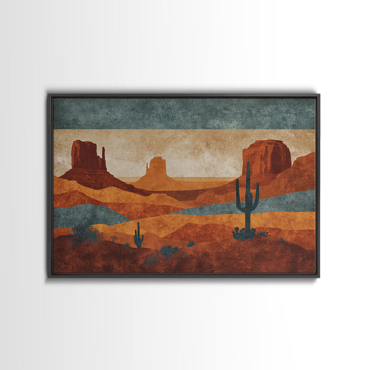 Desert Rhythm Pattern Framed Canvas Print, Tribal Art, Earthy, Living Room Decor, Fine Art, Tribal, Textured Painting, TRI-3x2-74