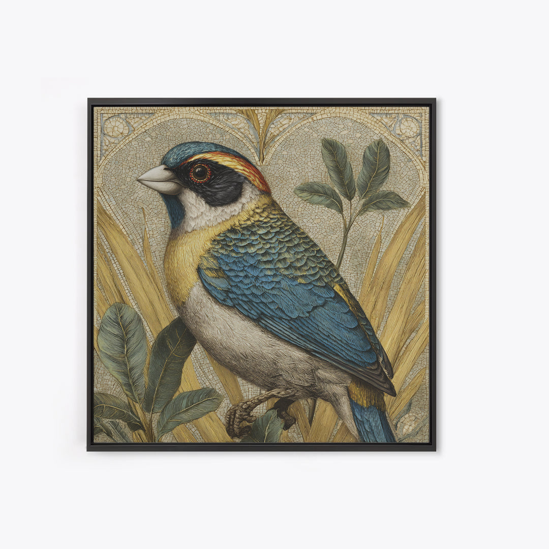 Colorful Jungle Bird Pattern Canvas Print, Tropical Art, Print, Living Room Decor, Fine Art, Tropic, Coastal Wall Art, TRO-1x1-20