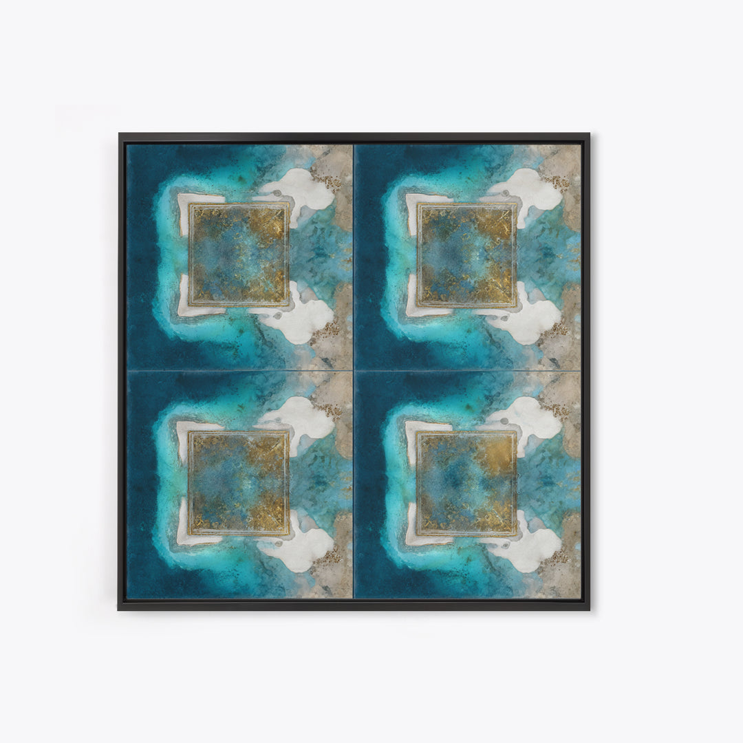 Tropical Lagoon with Turquoise Water Canvas Print, Tropical Art, Beach Prints, Living Room Decor, Watercolor Art, Tropic, TRO-1x1-55