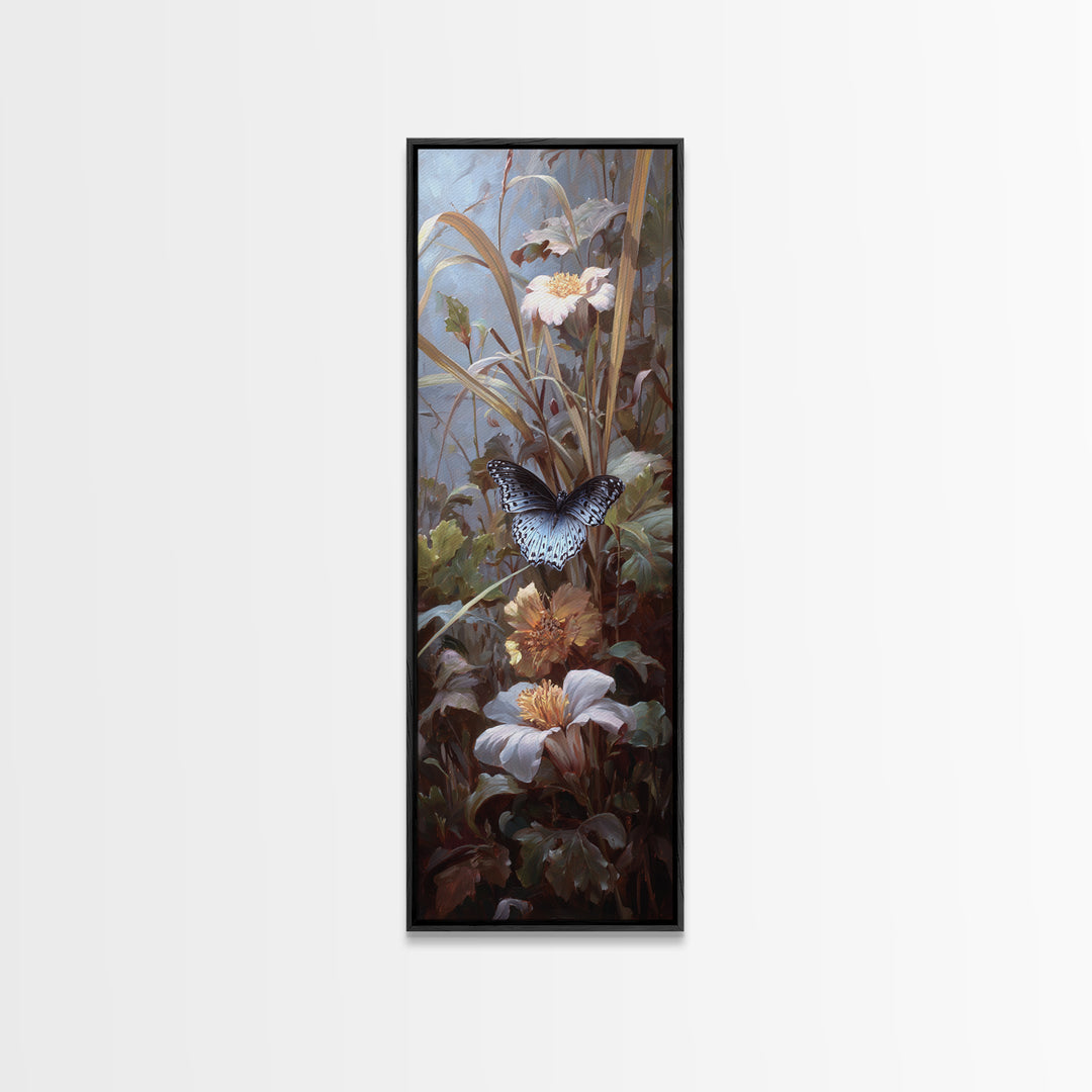 Tropical Butterfly and Flower Study Canvas Print, Tropical Art, Set of 3 Prints, Living Room Decor, Fine Art, Tropic, TRO-1x3-11