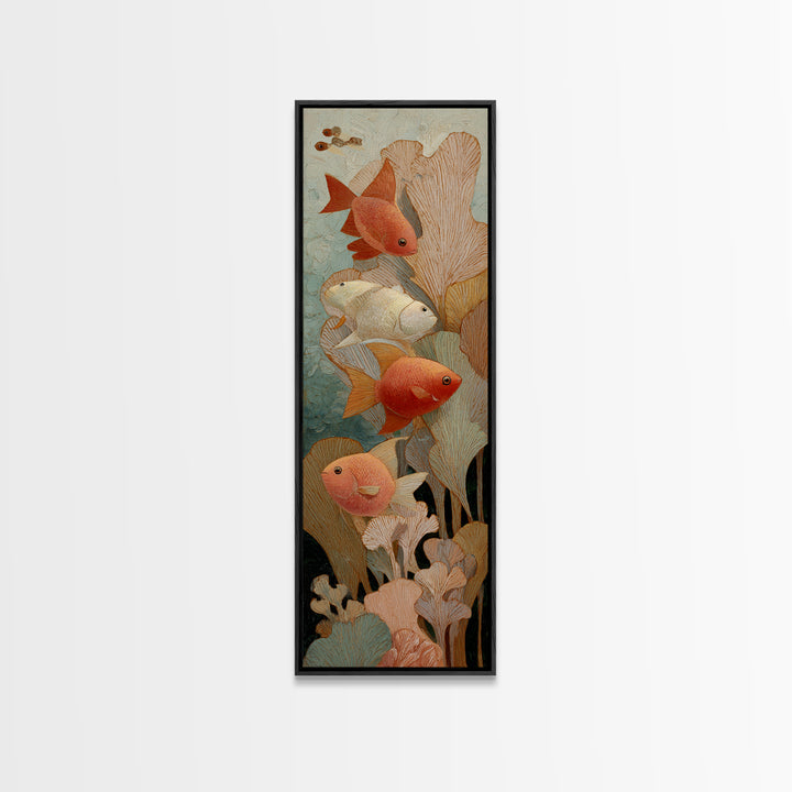 Tropical Fish over Coral Reef Canvas Print, Tropical Art, Oversized Wall Art, Living Room Decor, Fine Art, Tropic, Beach Print, TRO-1x3-23